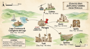 Umbria Itinerary Map